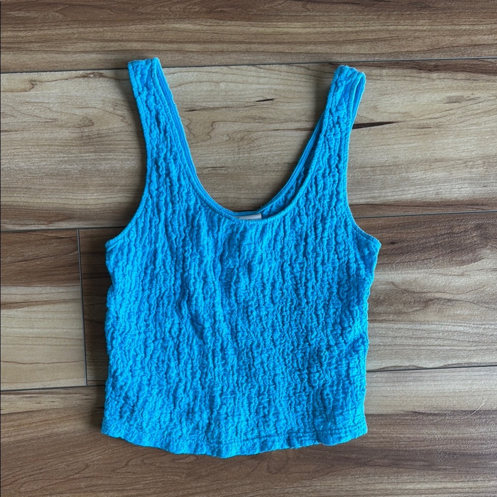 A New Day Blue Textured Women's Crop Top - XS